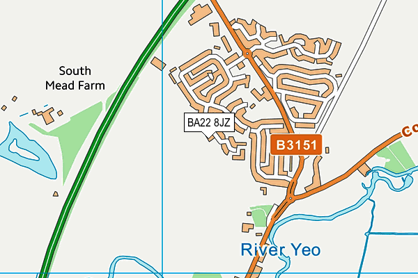 BA22 8JZ map - OS VectorMap District (Ordnance Survey)