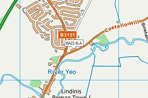 BA22 8LA map - OS VectorMap District (Ordnance Survey)