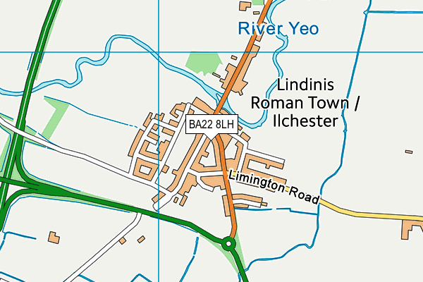 BA22 8LH map - OS VectorMap District (Ordnance Survey)