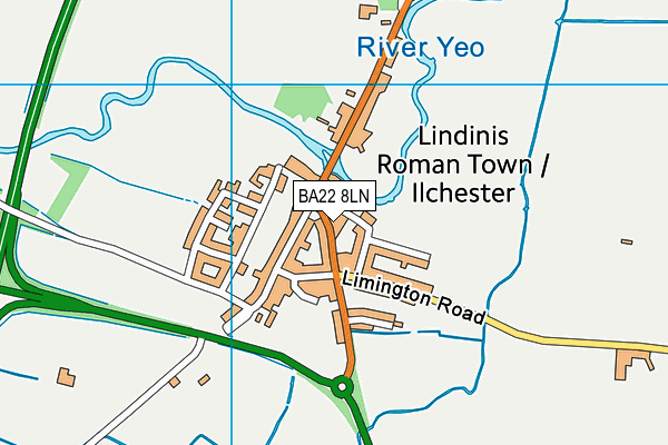 BA22 8LN map - OS VectorMap District (Ordnance Survey)