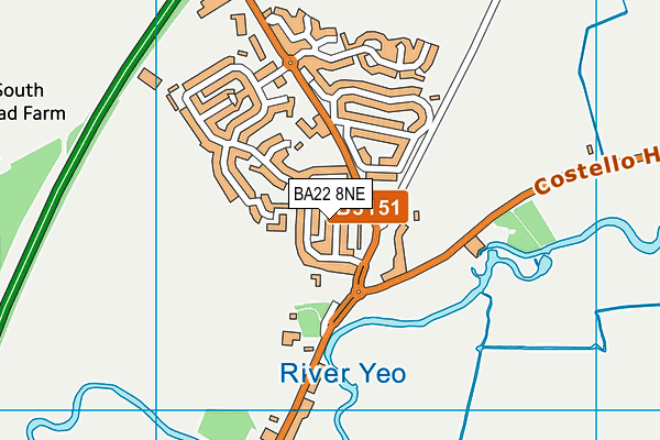 BA22 8NE map - OS VectorMap District (Ordnance Survey)