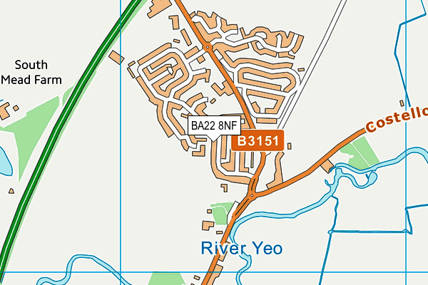 BA22 8NF map - OS VectorMap District (Ordnance Survey)