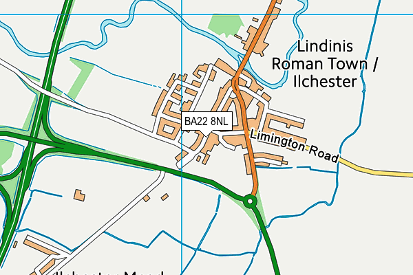 Ilchester Sports Field map (BA22 8NL) - OS VectorMap District (Ordnance Survey)