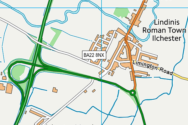 BA22 8NX map - OS VectorMap District (Ordnance Survey)