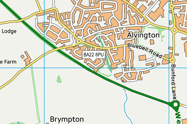 BA22 8PU map - OS VectorMap District (Ordnance Survey)