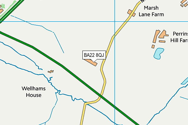 BA22 8QJ map - OS VectorMap District (Ordnance Survey)