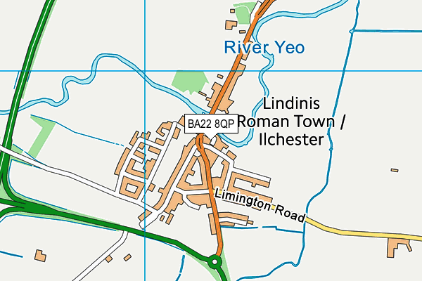 BA22 8QP map - OS VectorMap District (Ordnance Survey)