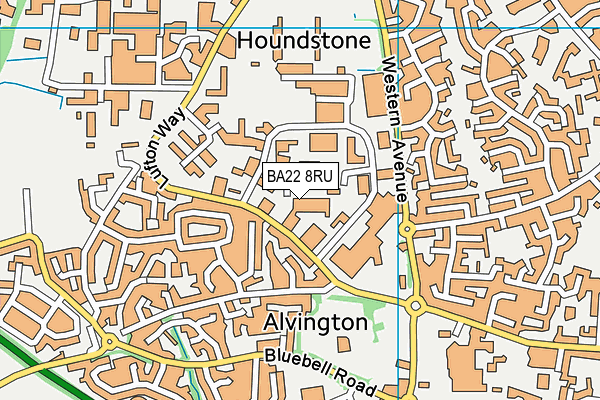 BA22 8RU map - OS VectorMap District (Ordnance Survey)