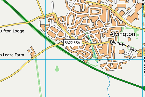 BA22 8SA map - OS VectorMap District (Ordnance Survey)