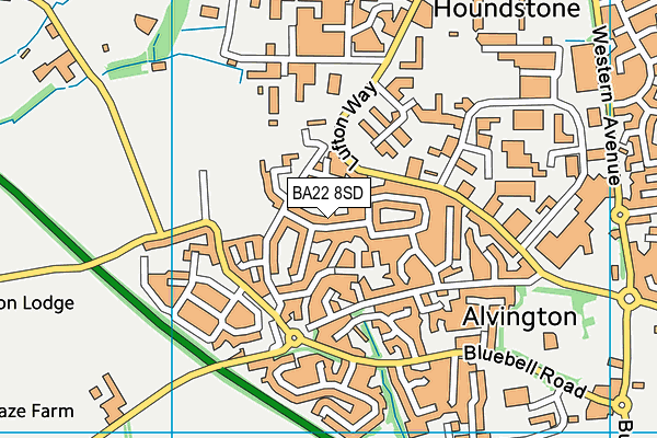 BA22 8SD map - OS VectorMap District (Ordnance Survey)