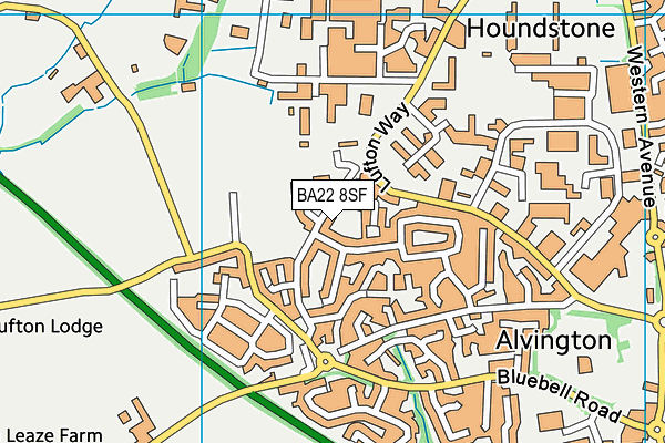 BA22 8SF map - OS VectorMap District (Ordnance Survey)