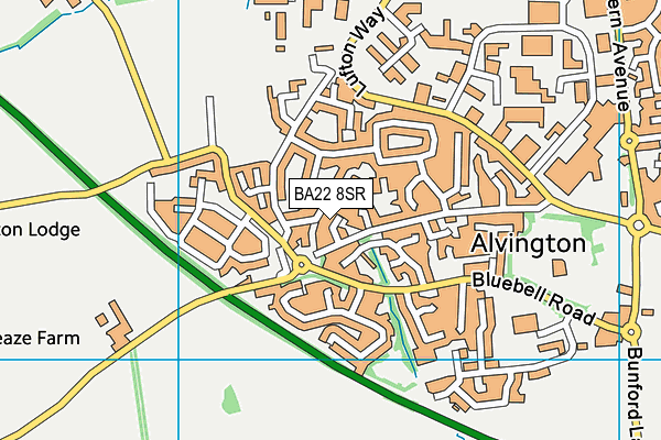 BA22 8SR map - OS VectorMap District (Ordnance Survey)