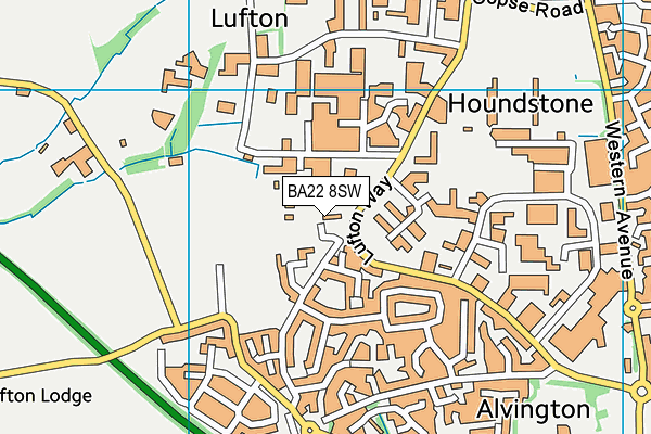 BA22 8SW map - OS VectorMap District (Ordnance Survey)