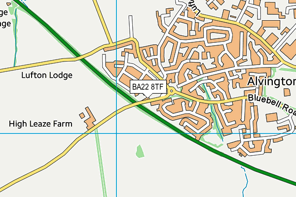 BA22 8TF map - OS VectorMap District (Ordnance Survey)