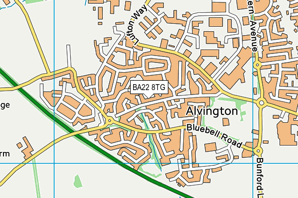 BA22 8TG map - OS VectorMap District (Ordnance Survey)