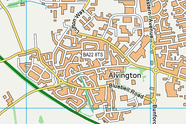BA22 8TS map - OS VectorMap District (Ordnance Survey)