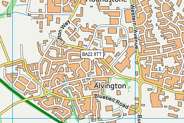 BA22 8TT map - OS VectorMap District (Ordnance Survey)