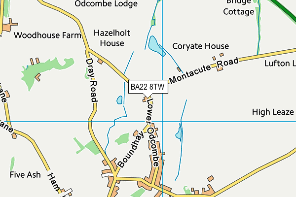 BA22 8TW map - OS VectorMap District (Ordnance Survey)