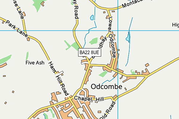 BA22 8UE map - OS VectorMap District (Ordnance Survey)