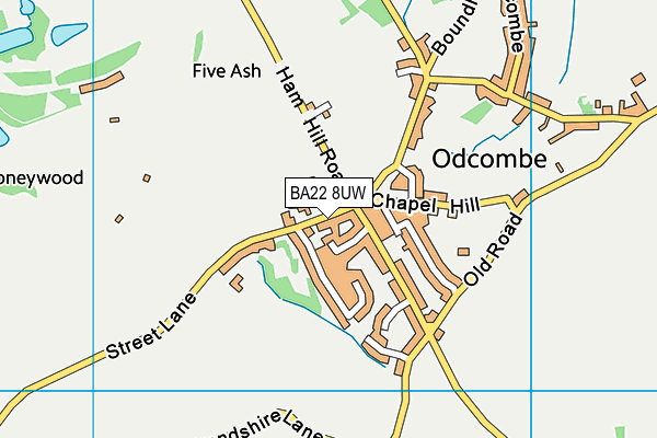 BA22 8UW map - OS VectorMap District (Ordnance Survey)