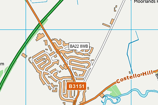 BA22 8WB map - OS VectorMap District (Ordnance Survey)