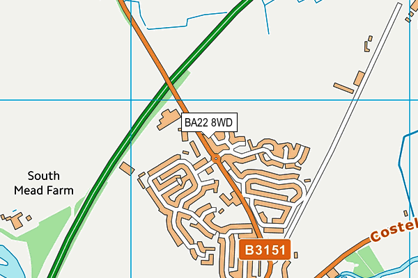 BA22 8WD map - OS VectorMap District (Ordnance Survey)