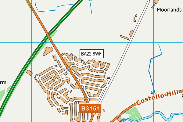 BA22 8WF map - OS VectorMap District (Ordnance Survey)