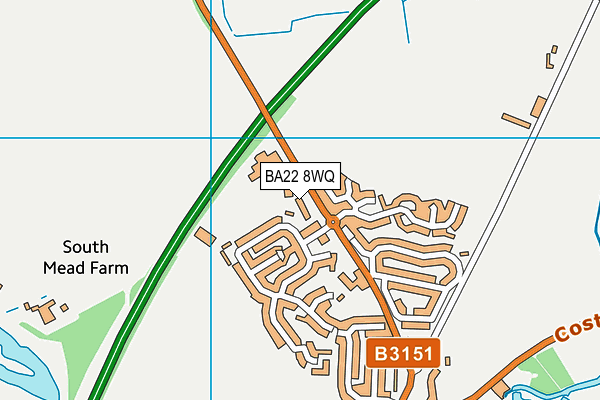 BA22 8WQ map - OS VectorMap District (Ordnance Survey)