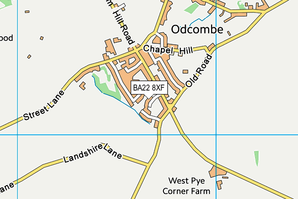 BA22 8XF map - OS VectorMap District (Ordnance Survey)