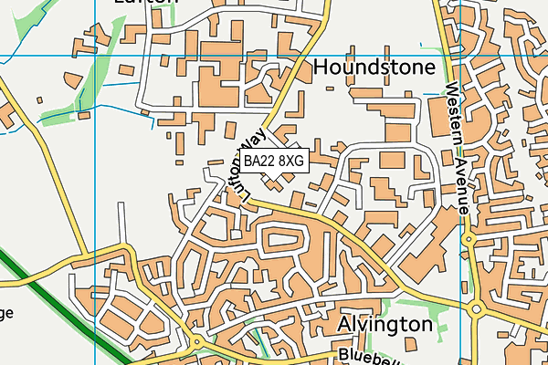 BA22 8XG map - OS VectorMap District (Ordnance Survey)