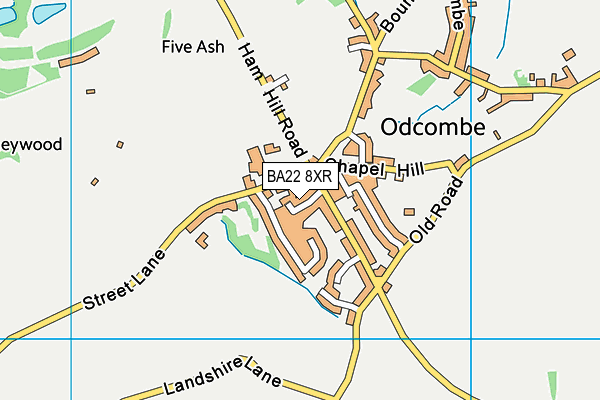 BA22 8XR map - OS VectorMap District (Ordnance Survey)