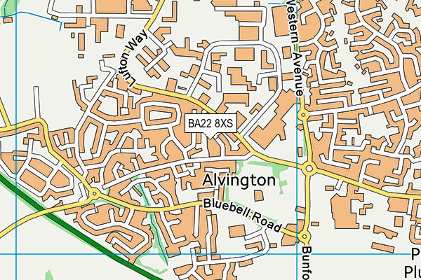 BA22 8XS map - OS VectorMap District (Ordnance Survey)