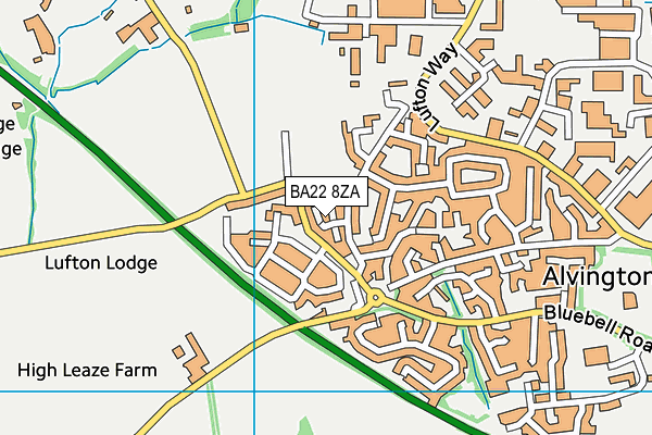 BA22 8ZA map - OS VectorMap District (Ordnance Survey)