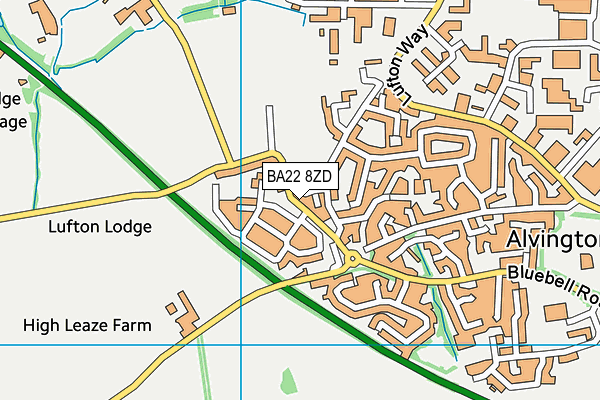 BA22 8ZD map - OS VectorMap District (Ordnance Survey)