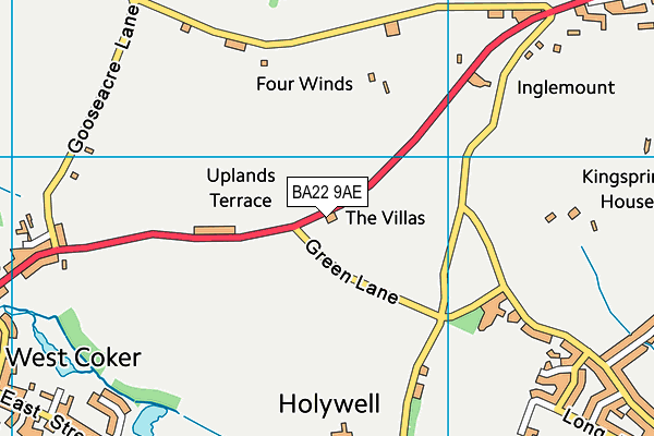 BA22 9AE map - OS VectorMap District (Ordnance Survey)