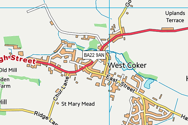 Map of WEST COKER GARAGE LIMITED at district scale