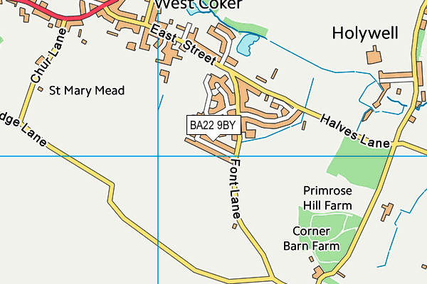 BA22 9BY map - OS VectorMap District (Ordnance Survey)