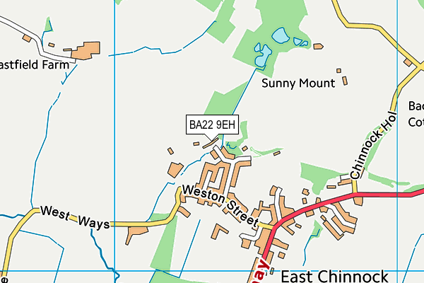 BA22 9EH map - OS VectorMap District (Ordnance Survey)