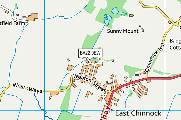 BA22 9EW map - OS VectorMap District (Ordnance Survey)