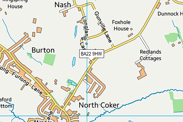 BA22 9HW map - OS VectorMap District (Ordnance Survey)