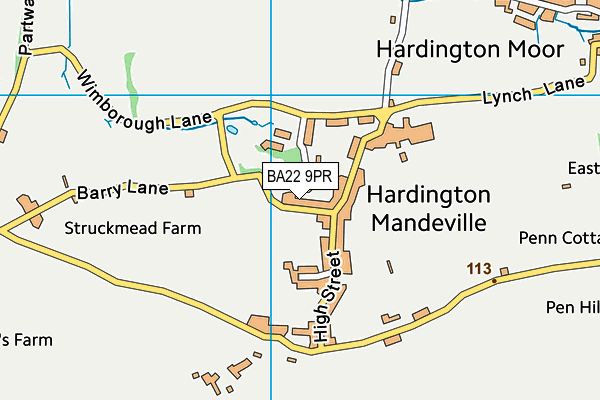 BA22 9PR map - OS VectorMap District (Ordnance Survey)