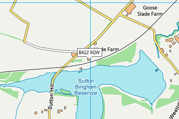 BA22 9QW map - OS VectorMap District (Ordnance Survey)