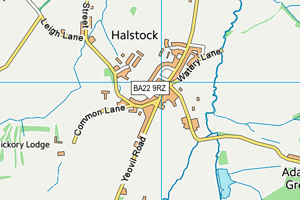 BA22 9RZ map - OS VectorMap District (Ordnance Survey)