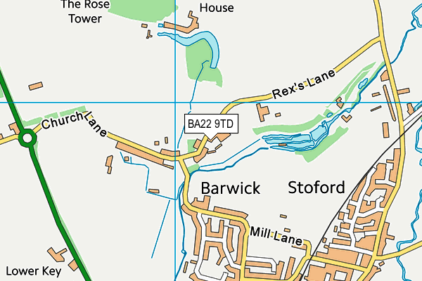 BA22 9TD map - OS VectorMap District (Ordnance Survey)