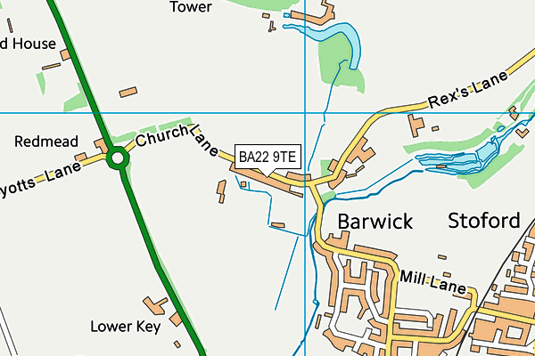 BA22 9TE map - OS VectorMap District (Ordnance Survey)