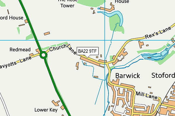 BA22 9TF map - OS VectorMap District (Ordnance Survey)