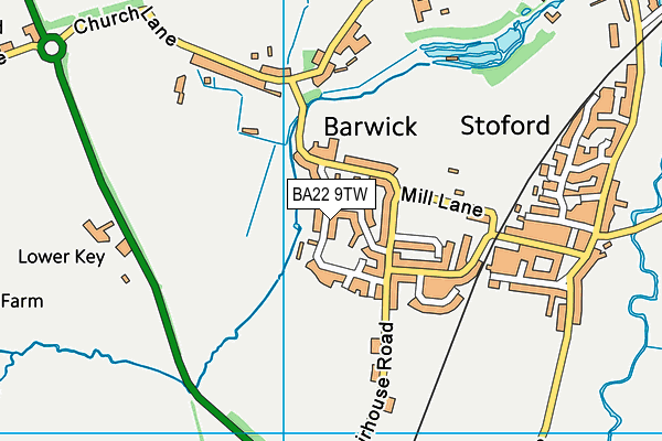 BA22 9TW map - OS VectorMap District (Ordnance Survey)
