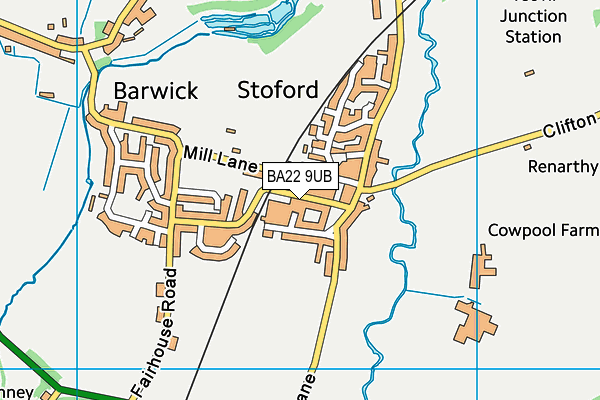 BA22 9UB map - OS VectorMap District (Ordnance Survey)