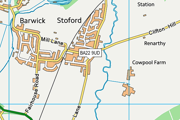BA22 9UD map - OS VectorMap District (Ordnance Survey)
