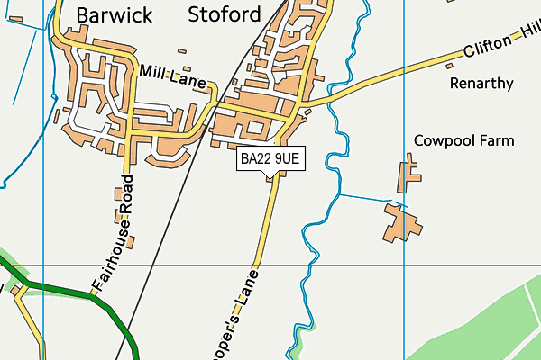 BA22 9UE map - OS VectorMap District (Ordnance Survey)